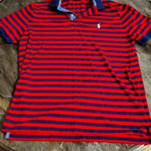 (Large) Ralph Lauren Striped Custom Slim Fit Polo